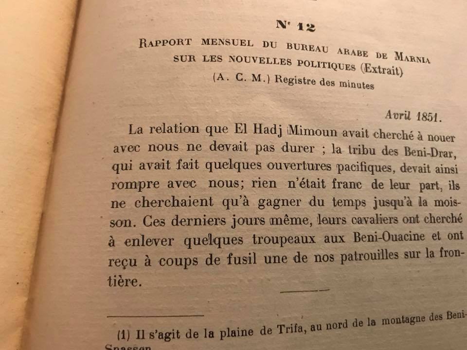    Les Prodromes de la Campagne de 1852 Contre les Beni Snassen »     